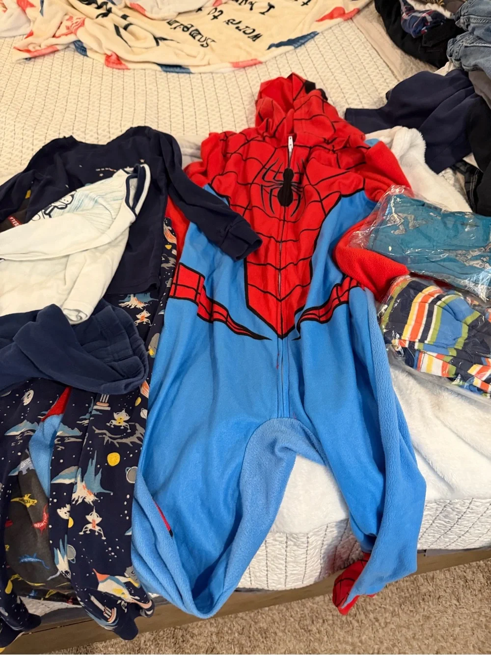 Boys Navy Blue Robot Pajama Set